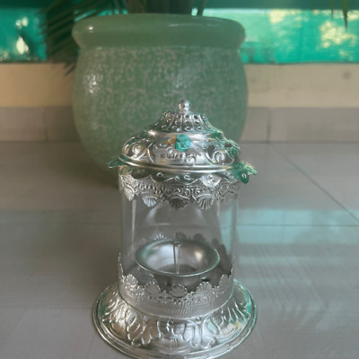5 Pcs Akhand Jyoti Design Diya Stand Oil Lamp for Home Mandir Pooja Articles