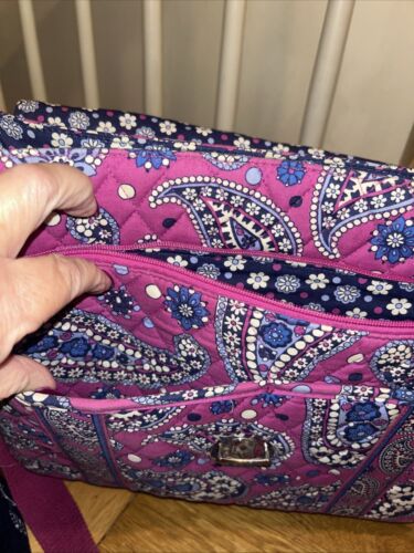 Vera Bradley Hard Shell Laptop/Messenger Briefcase Tote Bag Paisley Boysenberry - Picture 4 of 21