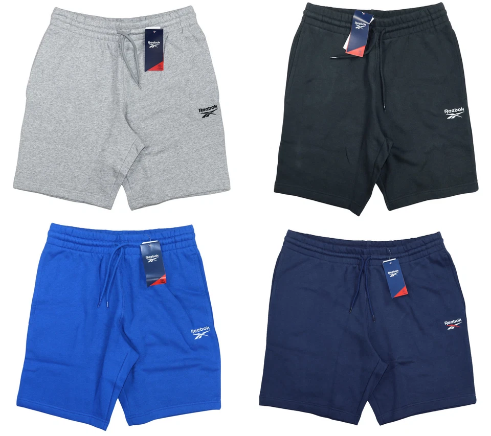 Reebok 9" Inseam Embroidered Logo Fleece Athletic Drawstring Men's Shorts NWT