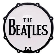 Embossed Enamel Lapel Pin Badge - The Beatles Bass Drum Logo Symbol NEW