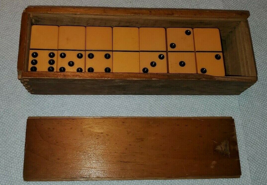 1920's Bakelite Dominoes with antique Beauty Special Campaign products Slider Box Regulation Size