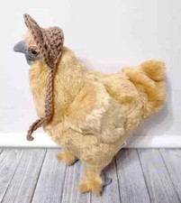handmade crochet pet hat chicken rooster bonnet country light brown USA new