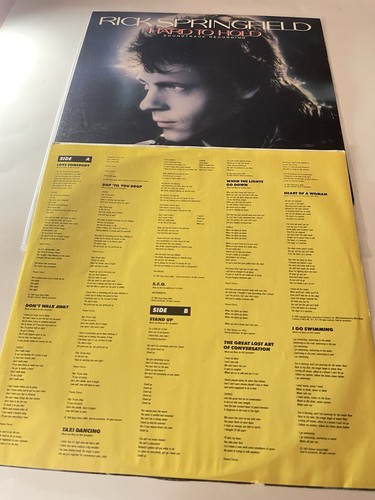 Hard To Hold - Soundtrack Recording by Rick Springfield 1984 LP Vinyl VG+ - Picture 4 of 6