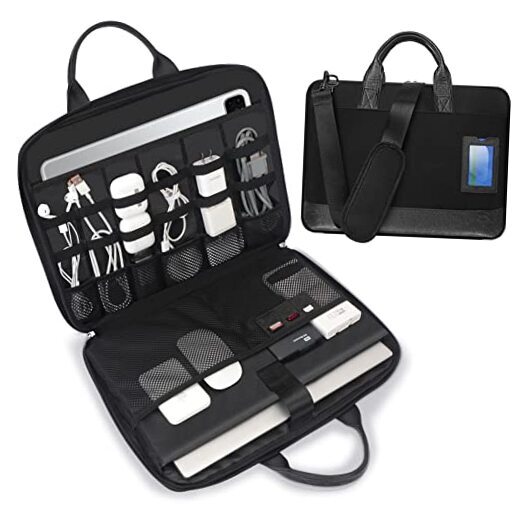 13.3’’ Laptop Case Sleeve, Electronic Organizer Waterproof 13.3 inch Black