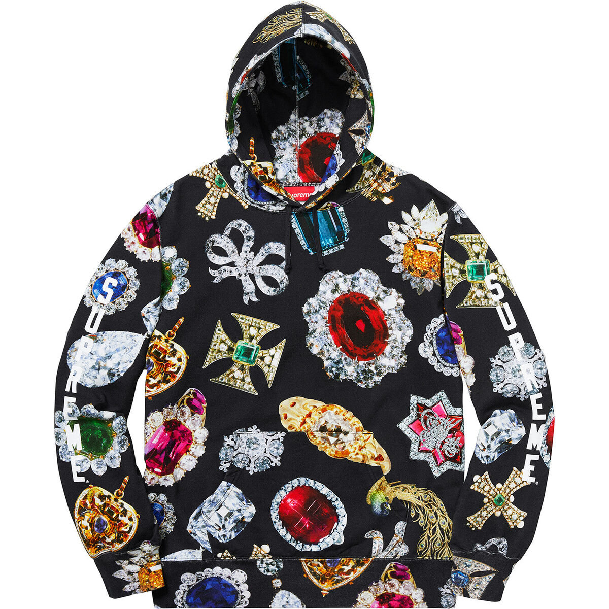 Supreme Jewels Hooded Sweatshirt FW18 (FW18SW48) Men's Size Supreme Jewels Hooded Sweatshirt FW18 (FW18SW48) Men's Size