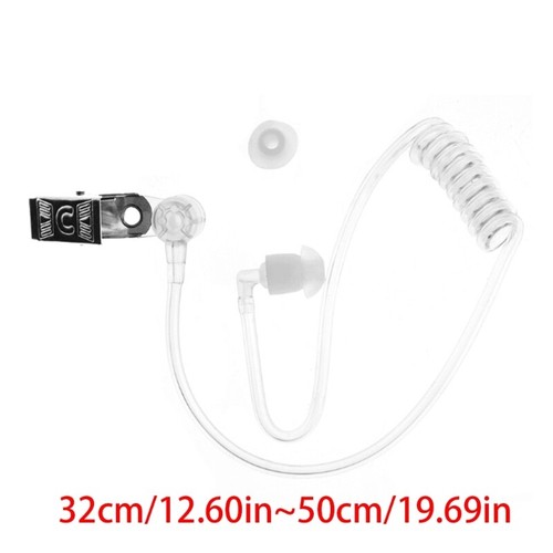 Coil Acoustic Air Tube With Metal Clip Replacement For Radio Earpiece Headset - Afbeelding 8 van 8