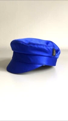 ICONIC BORSALINO BAKER BOY SILK HAT CAP IN ELECTRIC BLUE UNISEX & NEW - Bild 1 von 4