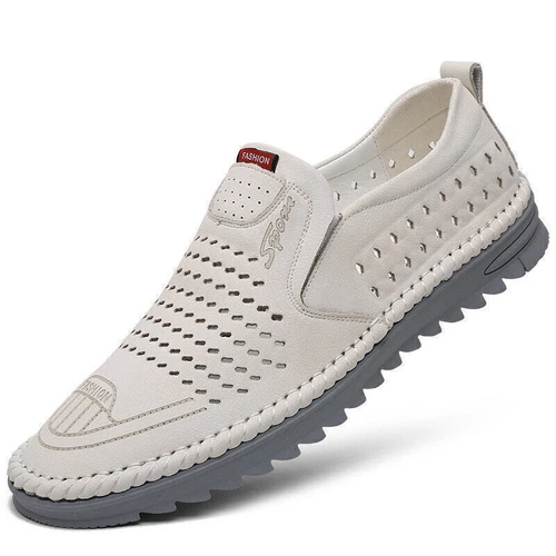 Mens Leather Slip On Loafers Casual Driving Boat Deck Moccasin Shoes UK Size 6-9 - Picture 10 of 15