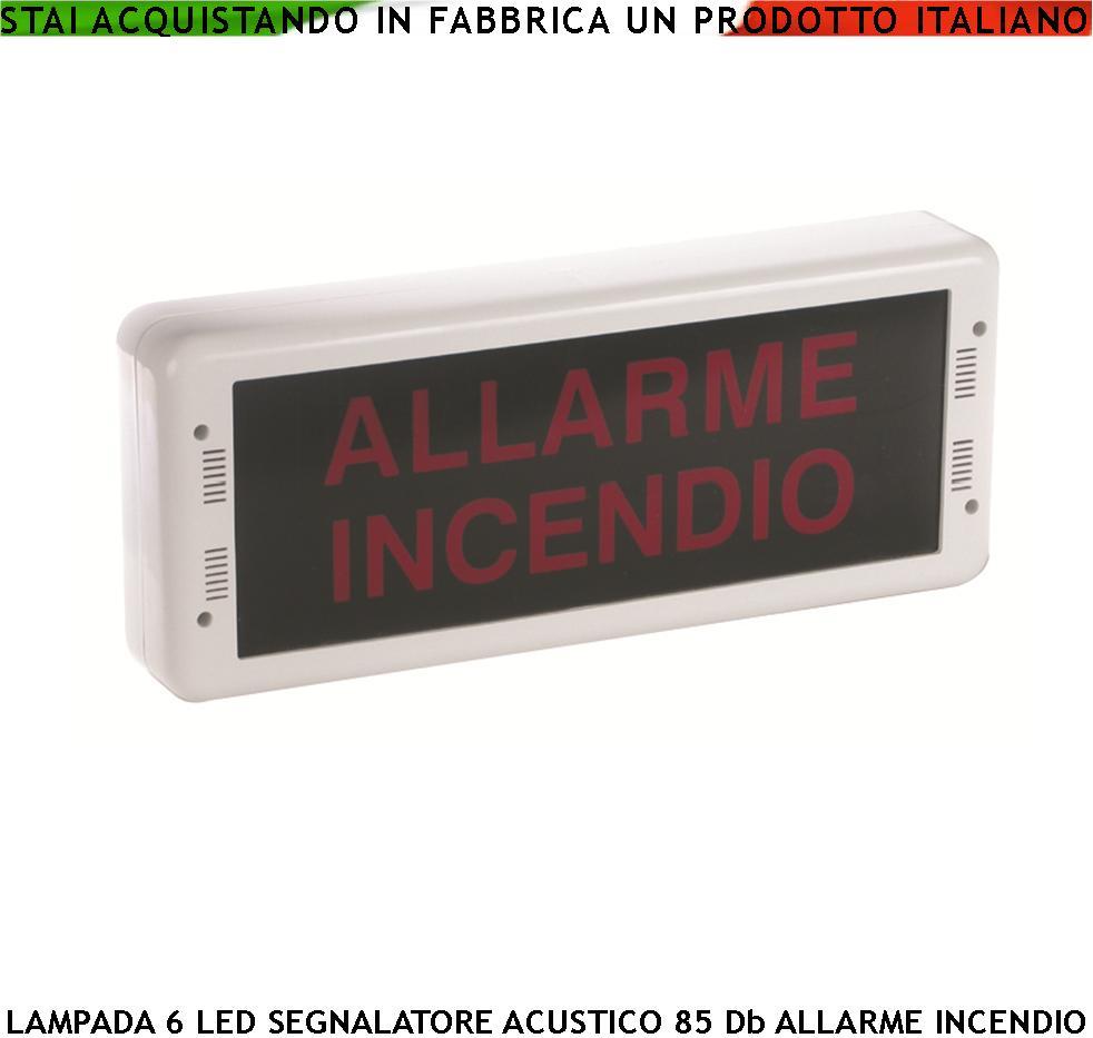 Pannello Luminoso Via di Fuga con Sirena 85dB - 24V Antincendio