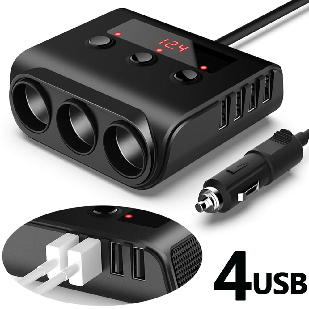 Way 12V 24V Multi Socket Car Cigarette Lighter Splitter USB Charger  Adapter UK