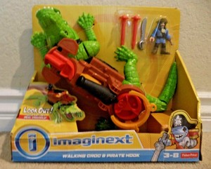 imaginext walking croc & pirate hook playset