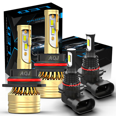 For 1997-2003 Ford F150 6000K White LED Headlight Hi/Lo+Fog light bulbs Combo+