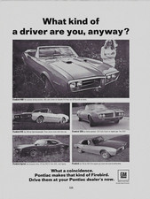 1967 Pontiac Firebird 400 Convertible HO 326 Sprint Line Up  VINTAGE PRINT AD