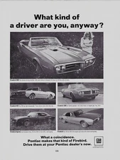 1967 Pontiac Firebird 400 Convertible HO 326 Sprint Line Up  VINTAGE PRINT AD