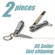 2 Nail Cutters Fingernail Clipper Manicure Pedicure Trimmer Tool Built-in File