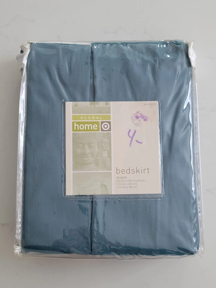 2005 Target Home Global 蓝色床裙 - King, Queen, Full, Twin 尺寸 - 全新 全新带盒 — 第 2/4 张图片