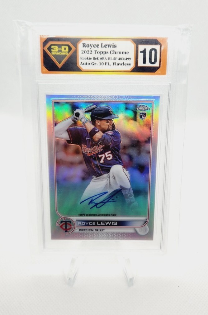 2022 Topps Chrome Royce Lewis Rookie Auto Refractor /499 Flawless Gem 10! Twins