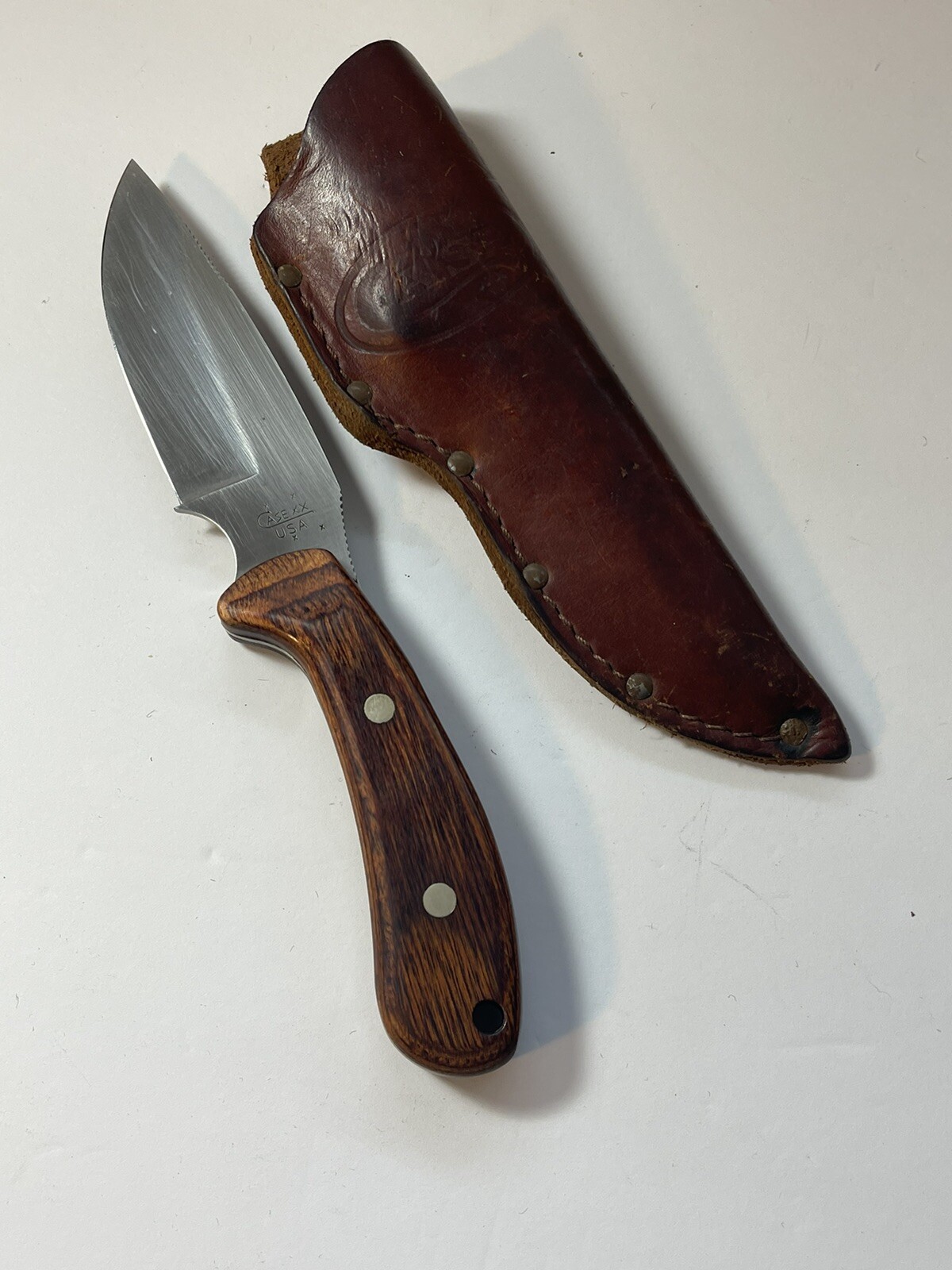 Case XX Rosewood ?? Ridgeback Hunter Fixed Blade Knife w/ Leather