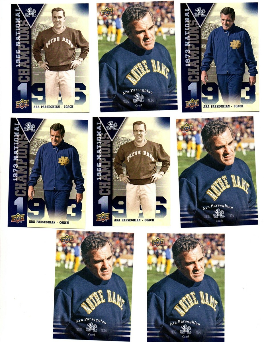 Lot of (8) Ara Parseghian Notre Dame Irish Unsigned football cards