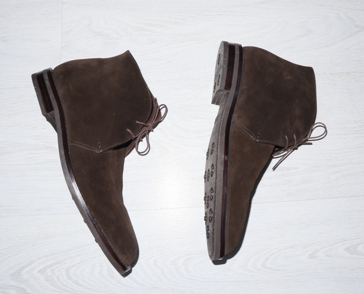 EUC $650 Heschung Dk Brown Suede Desert Chukka Dress Boots Mens Size 11 44 9.5 Chukka med brown lux suede - Animas Code main image 4