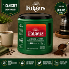 Folgers Decaffeinated Classic Roast Ground Coffee, 28.8 oz.