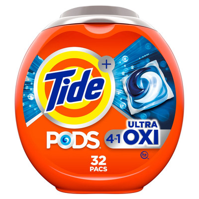 PODS Laundry Detergent Soap Pacs, Ultra OXI, 32 Count