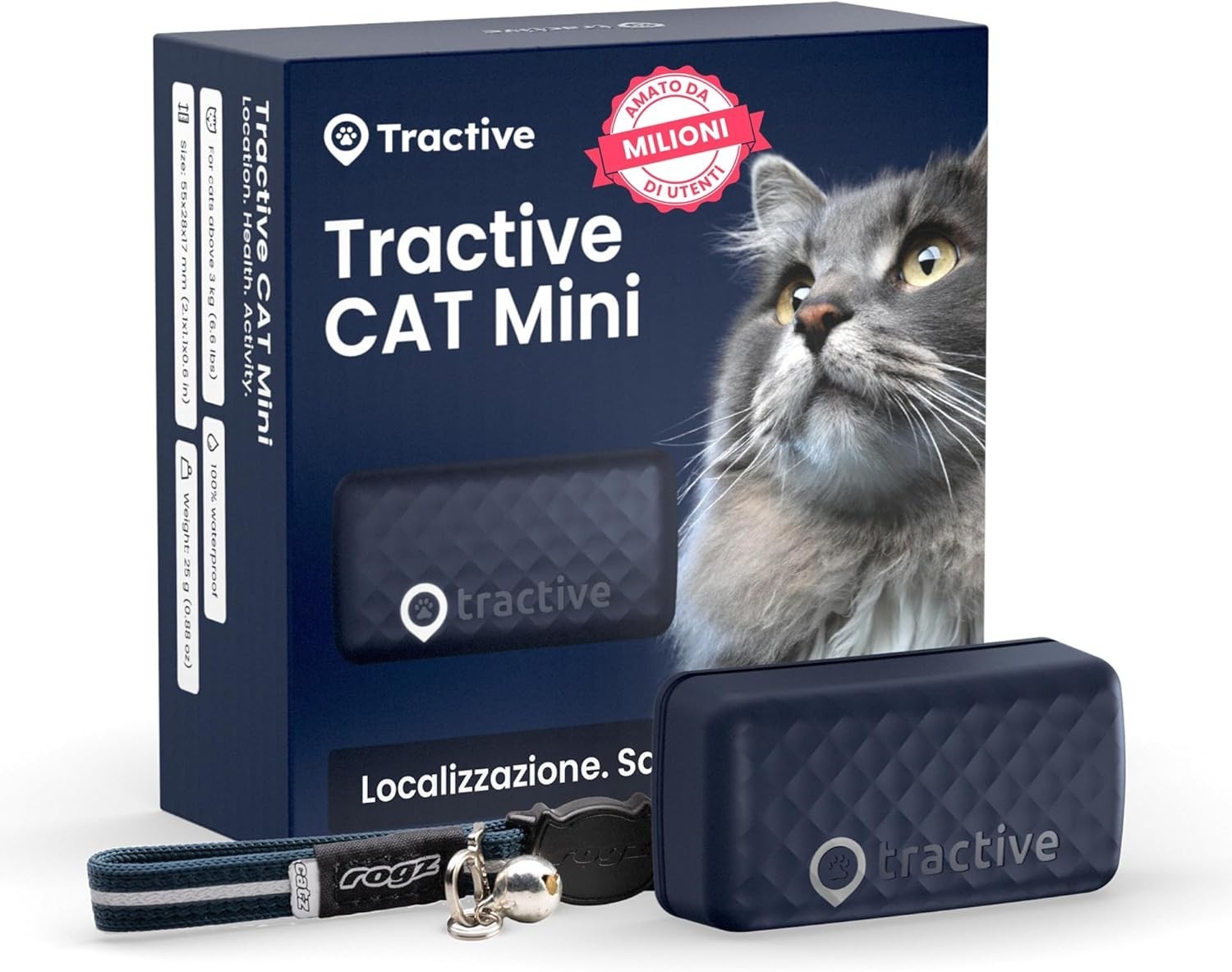 Tractive GPS gatto modello Mini N. 1 sul mercato Localizzazione tempo reale