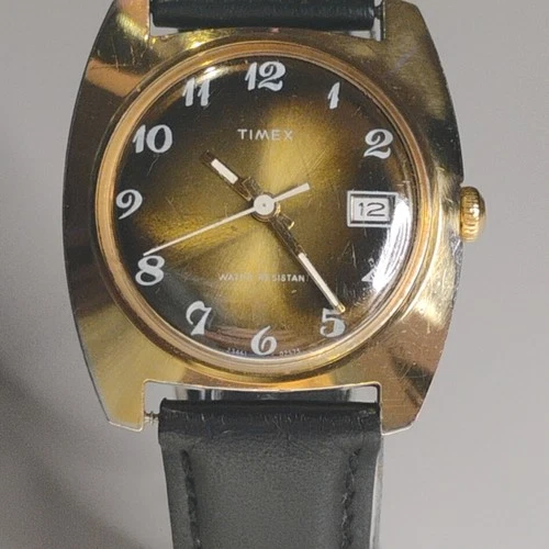 vintage 1975 timex sprite tiger eye fume dial 32mm manual windworking