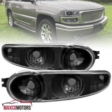 Black Bumper Lights Fits 2000-2006 Gmc Sierra Yukon Denali Driving Parking Lamps Black Bumper Lights Fits 2000-2006 Gmc Sierra Yukon Denali Driving Parking Lamps