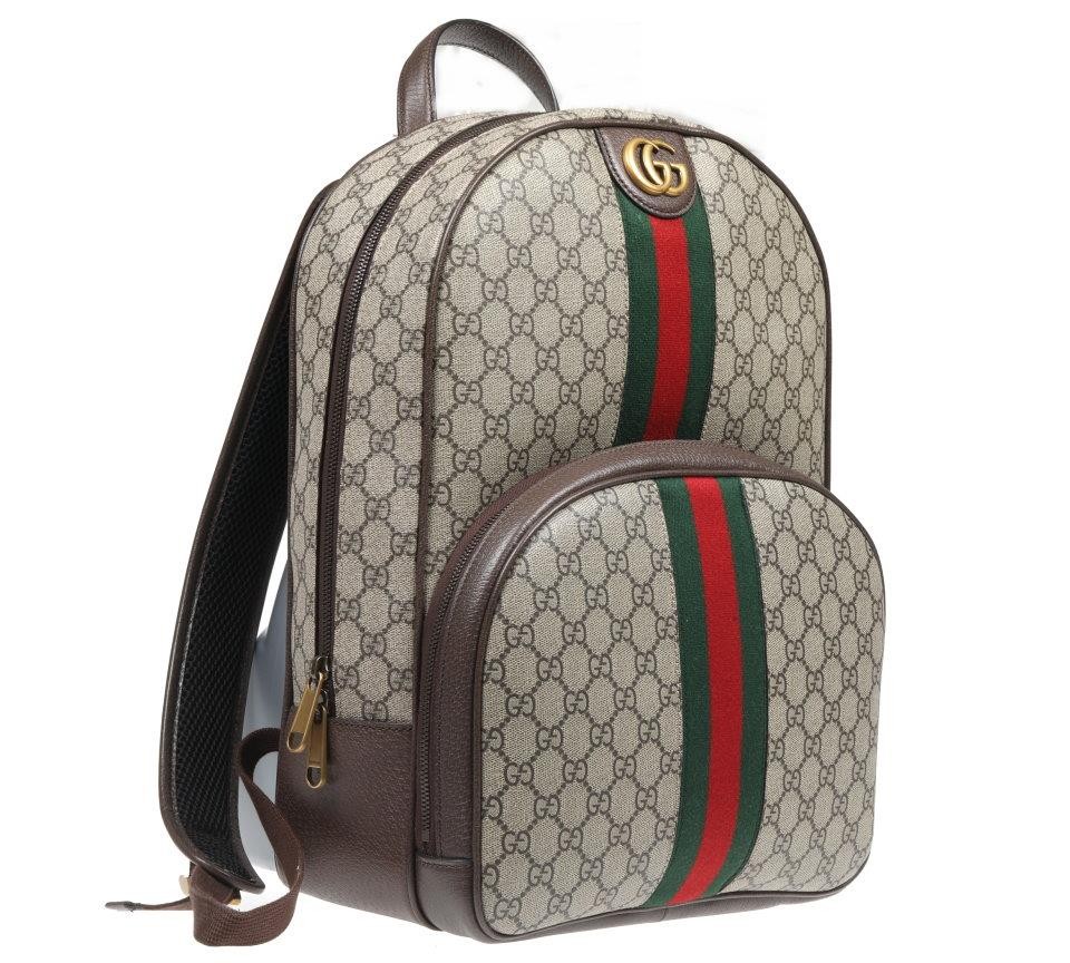 NEW GUCCI OPHIDIA GG GUCCISSIMA LEATHER LARGE BACKPACK BAG image 2