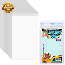 50 Pcs Resealable Graded Comic Book Bags Clear Plastic Comic Sleeves for CGC