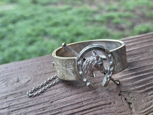 Victorian Equestrian Sterling Silver Bracelet