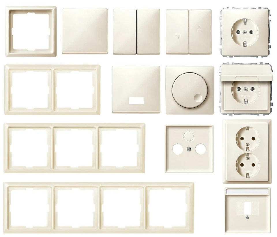 Merten ARTEC weiß cremeweiß Steckdose Wippe Wechsel Serie Rahmen zur Auswahl