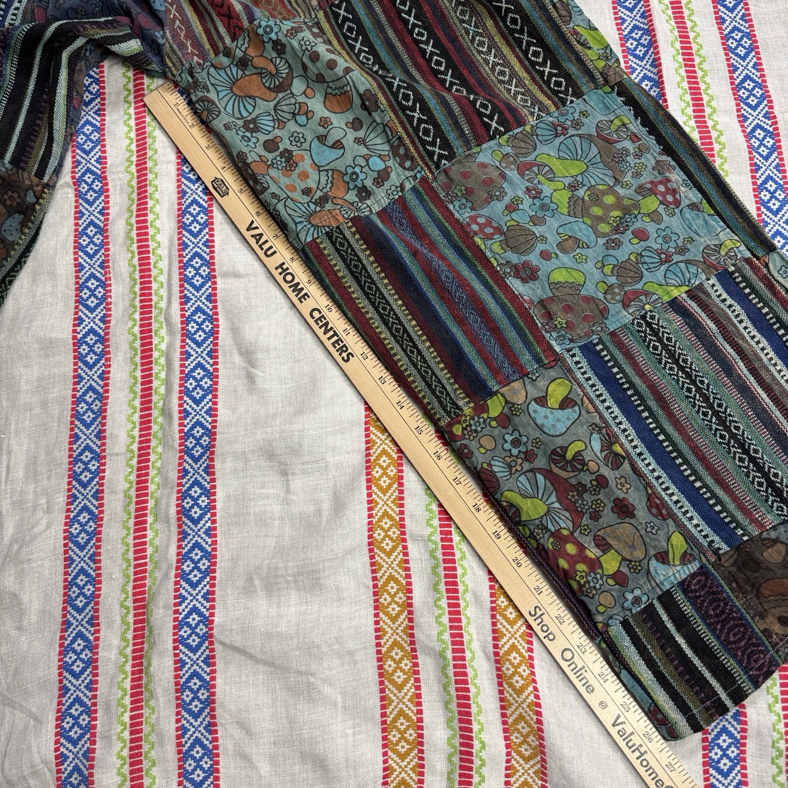 Overalls Hippie Patchwork Mushroom Kathmandu Impo… - image 16