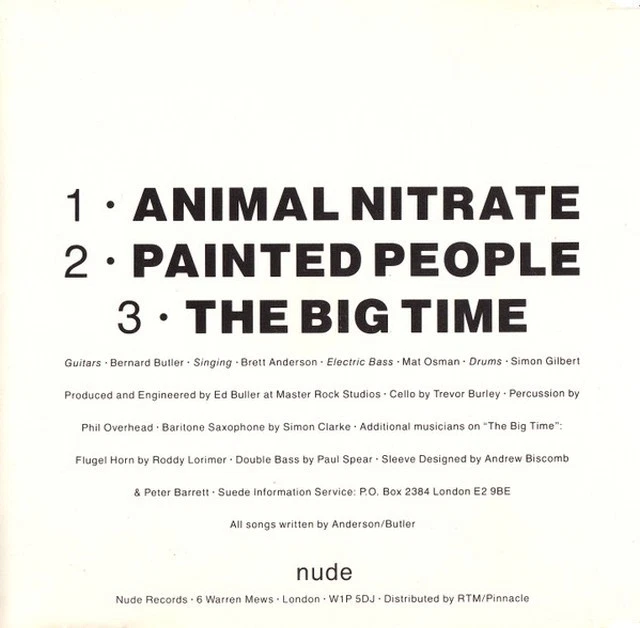SUEDE | ANIMAL NITRATE | CD SINGLE NUDE RECORDS - Bild 2 von 3