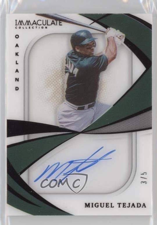 2021 Panini Immaculate Shadowbox Signatures Black 3/5 Miguel Tejada Auto 7xr