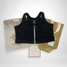 Karlee Smith Bra Womens Size Medium Post Op Surgery Comfort Zip Front Black