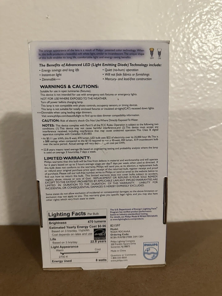 Philip Ambient Led Dimmable Provide Soft White Lights Replaces A 40 W A19 Bulb - Image 3 of 4