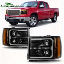 Pair Led Headlights Drl For 2007-2013 Gmc Sierra 1500 2500hd 3500hd Black Rhlh Pair Led Headlights Drl For 2007-2013 Gmc Sierra 1500 2500hd 3500hd Black Rhlh