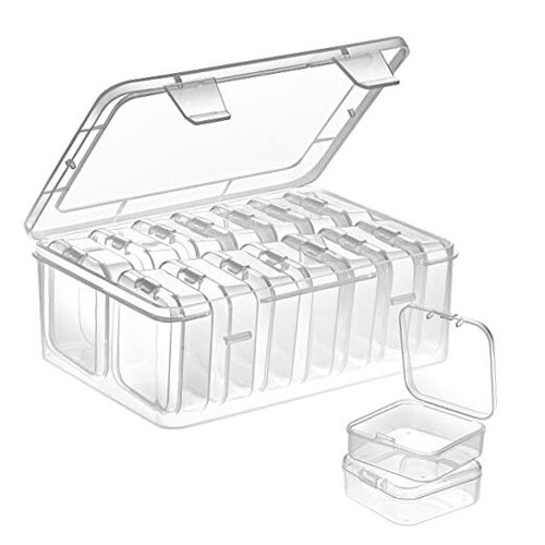 Small Bead Organizers, 15 Pieces Plastic Storage Cases Mini Clear Clear - 1P