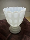 Vintage EO Brody Co Cleveland Ohio USA MILK GLASS Vase M4200 Footed Planter