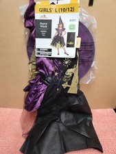 "Starry Witch" Halloween Costume Girls Sz L 10-12 w/ Glow In The Dark Dress NEW