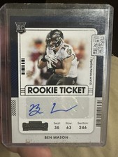 2021 Panini Contenders Rookie Ticket Reverse #227 Ben Mason Auto - NM-MT