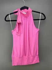 Guess Jeans Womens Pink Halter Sleeveless Top Dress Size M Extensible Stretch