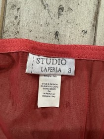 La Perla Studio Red Chemise Medium Mesh Lace Slip Babydoll Gown-Designed N Italy