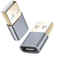 Helos Adapter, USB 2.0 Type-C  female/USB 2.0 male, premium, dark grey