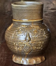 Bartmannskrug / Gesichtskrug , Steinzeug, Handarbeit, signiert, Lothar Kurtz