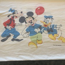 Vtg Disney Pillowcase Mickey Donald Goofy Wamsutta Standard Size Free Shipping