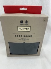 Hunter Unisex Black Short Fleece Welly Boot Socks Size L