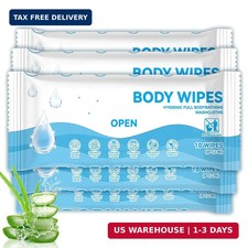 50 XL Body Wipes for Adults Bathing No Rinse, 8" x 12" Extra Thick Shower Wipes